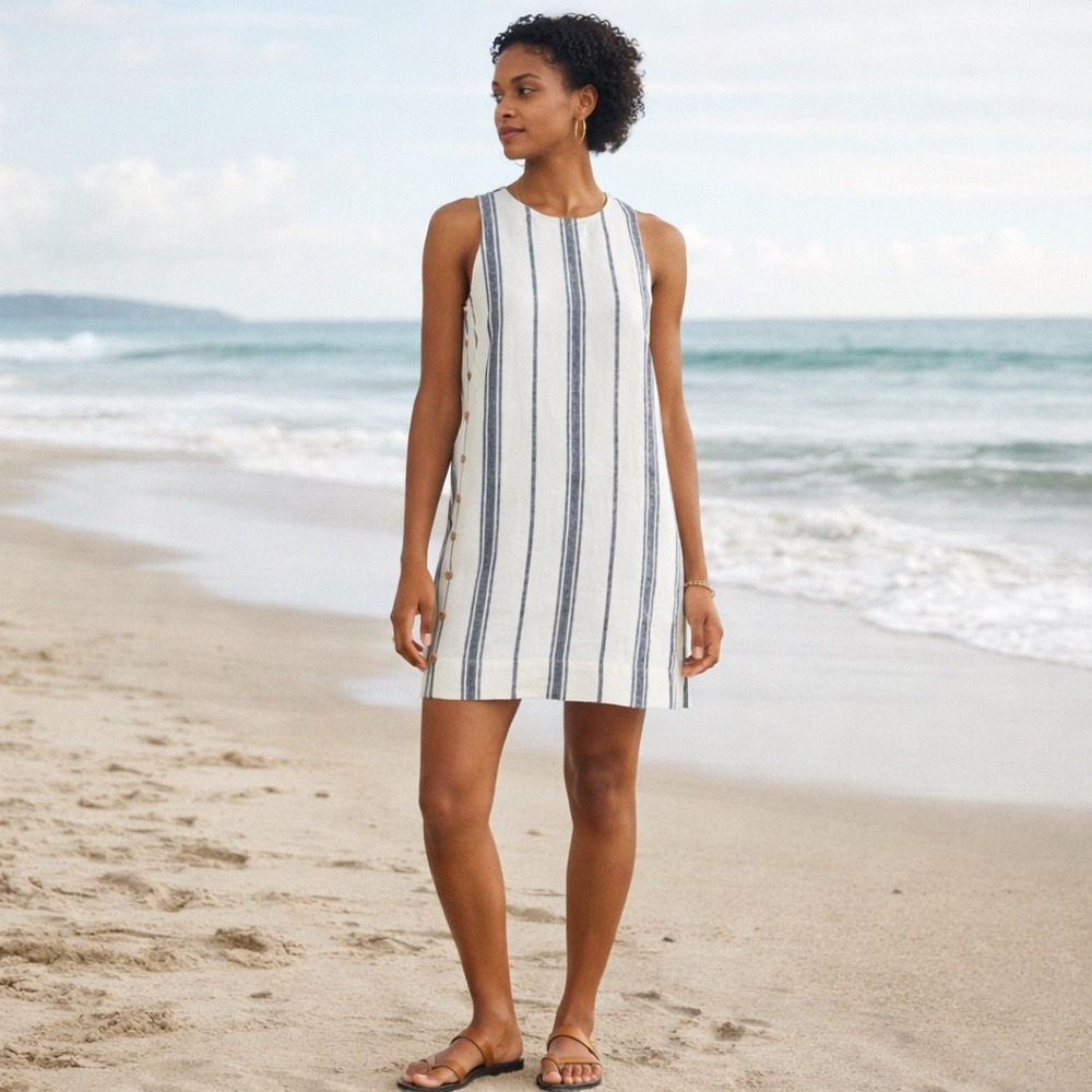 NWOT Faherty Carini Linen Shift Dress Size XS - Picture 1 of 12